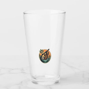 Vintage Sloth Vector Retro Wildlife Badge 2 Glass