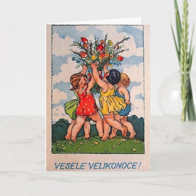 Vintage Slovak / Czech Easter Card (Front)