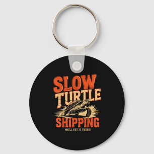 Vintage Slow Turtle Shipng - Funny Delivery Servic Key Ring