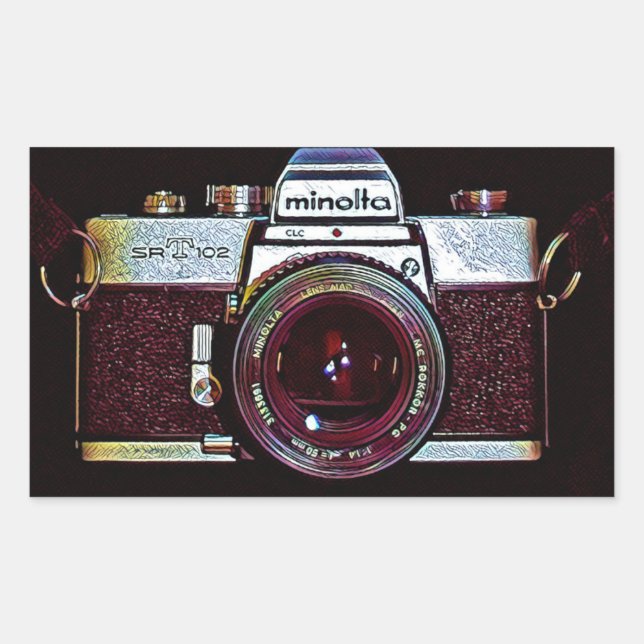 Vintage SLR Manual Camera Rectangular Sticker (Front)