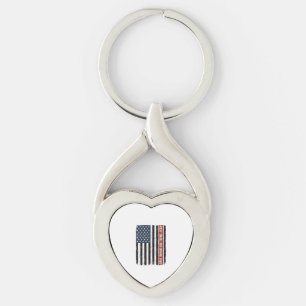 Vintage Small Bus Driver Flag Shirt Design_1 Key Ring
