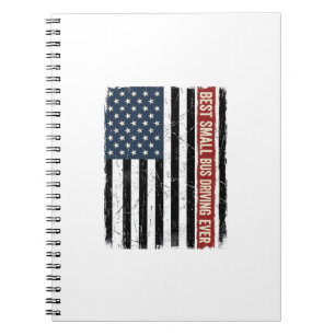 Vintage Small Bus Driver Flag Shirt Design_1 Notebook