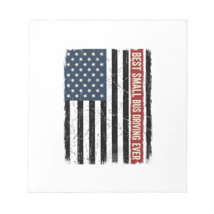 Vintage Small Bus Driver Flag Shirt Design_1 Notepad