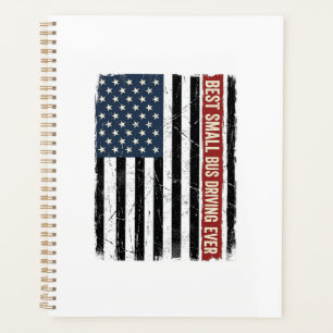 Vintage Small Bus Driver Flag Shirt Design_1 Planner