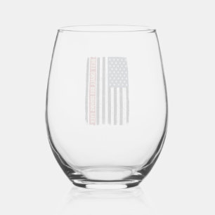 Vintage Small Bus Driver Flag Shirt Design_1 Stemless Wine Glass