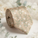 Vintage Small Daisies & Wildflowers Tie<br><div class="desc">Bring soft, timeless charm and effortless sophistication to your look with this beautiful olive green necktie covered in delicate vintage-style wildflowers and tiny white daisies. The warm khaki-olive background paired with gentle cream, soft peach and sage accents creates a refined, romantic yet masculine floral pattern that feels fresh, artistic and...</div>