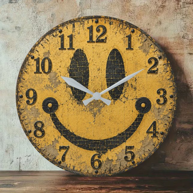 Vintage Smiley Face Large Clock (Creator Uploaded)