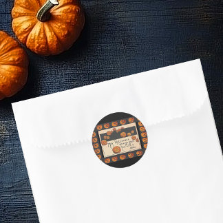Vintage Smiling Halloween Jack o'Lanterns Classic Round Sticker