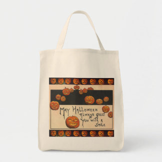 Vintage Smiling Halloween Jack o'Lanterns Tote Bag