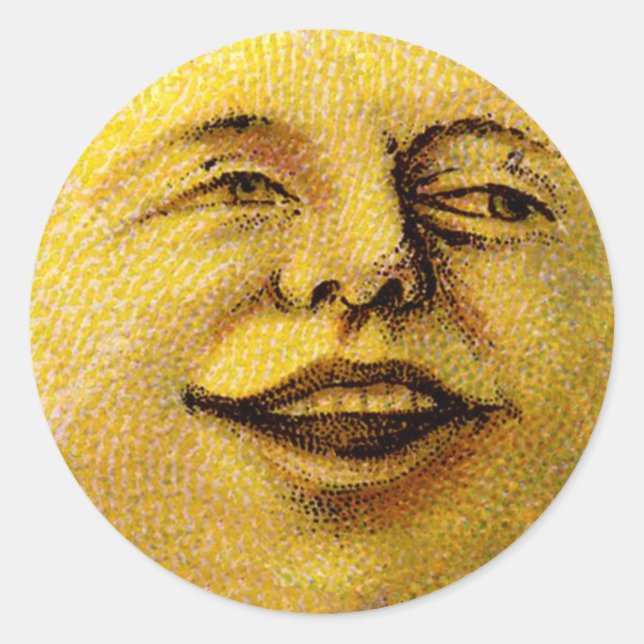 Vintage Smiling Moon Favour Tags (Front)