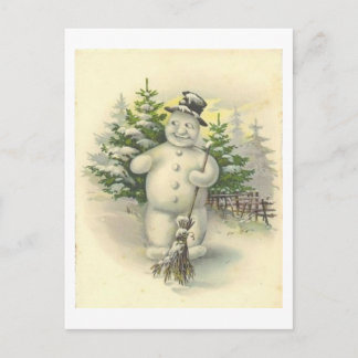 Vintage Smiling Snowman Card