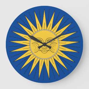 Vintage Smiling Sun  Large Clock
