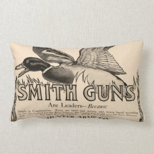 Vintage Smith Firearm Gun Duck Home Decor Pillow
