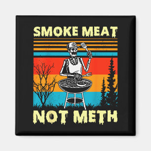 Vintage Smoke Meat Not Skeleton Funny Barbecue Gri Magnet