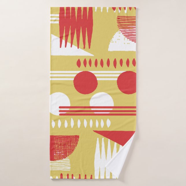 vintage smokeless abstract geometric modern style  bath towel (Bath Towel)