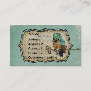 Vintage Smokey Rose Owl Business Card/Tags Card