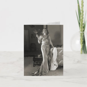 Vintage "Smoking Woman" Card