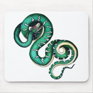 Vintage snake illustration reptile mouse pad