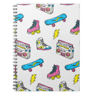 Vintage Sneakers Radio Skateboard Theme Notebook