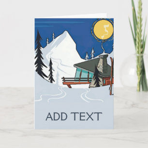 Vintage Snow Couple, add text, Card