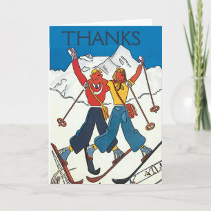 Vintage Snow Couple, add text,  Card