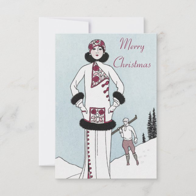Vintage Snow Queen Christmas Card (Front)