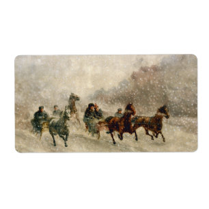 Vintage Snow Sleigh racing