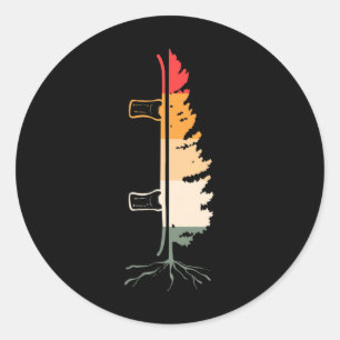 Vintage Snowboarder Backcountry Retro Freestyle Sn Classic Round Sticker