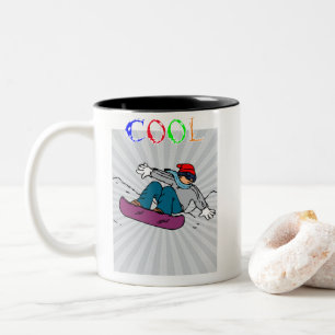 Vintage Snowboarder Snowboarding snowboarding Two-Tone Coffee Mug