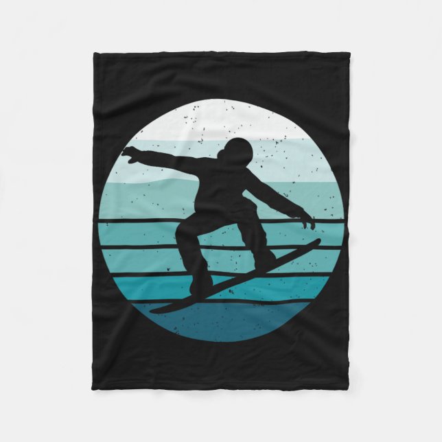Vintage Snowboarding  Fleece Blanket (Front)