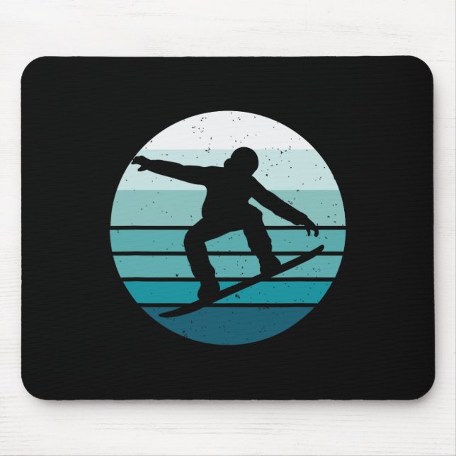 Vintage Snowboarding  Mouse Pad (Front)