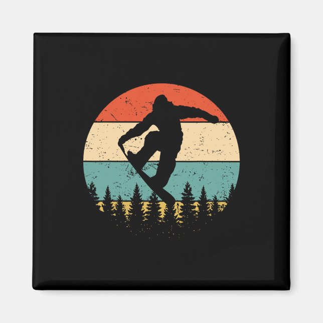 Vintage Snowboarding- Retro Snowboard  Magnet (Front)
