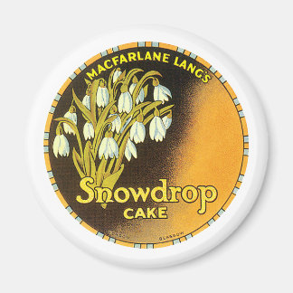Vintage Snowdrop Cake Label Magnet