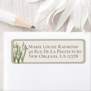 Vintage Snowdrop Flower Return Address Label