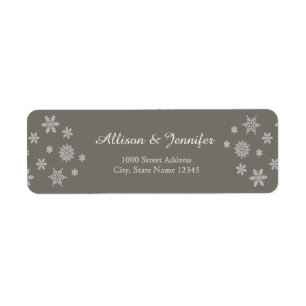 Vintage Snowflake Holiday Label Address