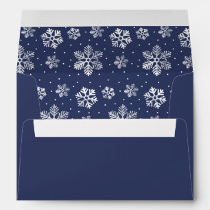 Vintage Snowflake Pattern Navy Envelope
