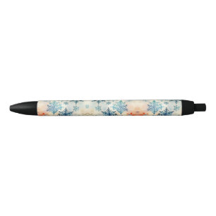 Vintage Snowflakes Pattern - Black Ink Pen