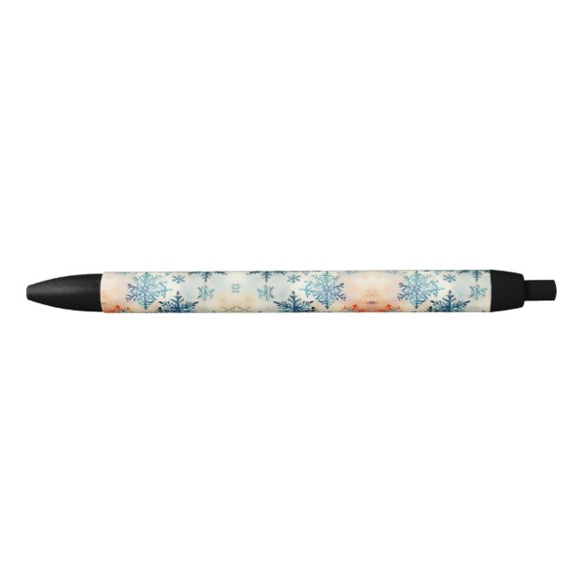 Vintage Snowflakes Pattern - Black Ink Pen (Front)