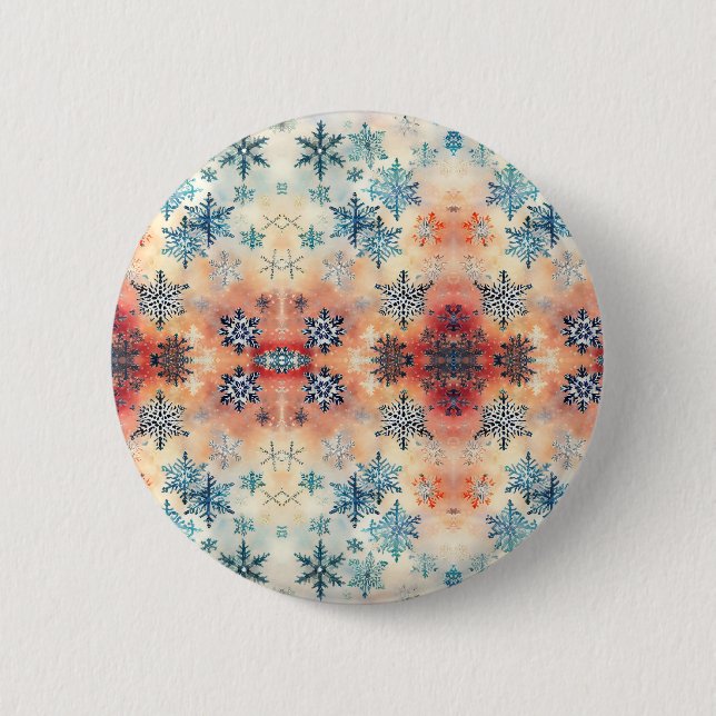 Vintage Snowflakes Pattern - Button (Front)