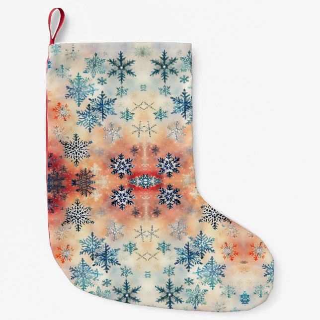 Vintage Snowflakes Pattern - Christmas Stocking (Front)