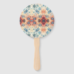 Vintage Snowflakes Pattern - Hand Fan