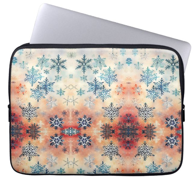 Vintage Snowflakes Pattern - Laptop Sleeve (Front)