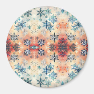 Vintage Snowflakes Pattern - Magnet