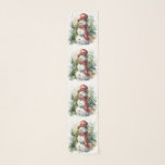 Vintage Snowman Chiffon Scarf<br><div class="desc">Vintage picture of a sweet snowman,  wearing a red top hat and red and white scarf,  is featured on this 10" X 45",  chiffon scarf. Print is visible on both sides,  making this a lovely gift for the Holidays,  Winter Birthdays,  Snowman fans and more or use yourself!</div>
