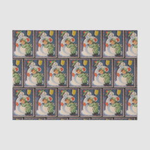 Vintage snowman child party tissue tissue paper