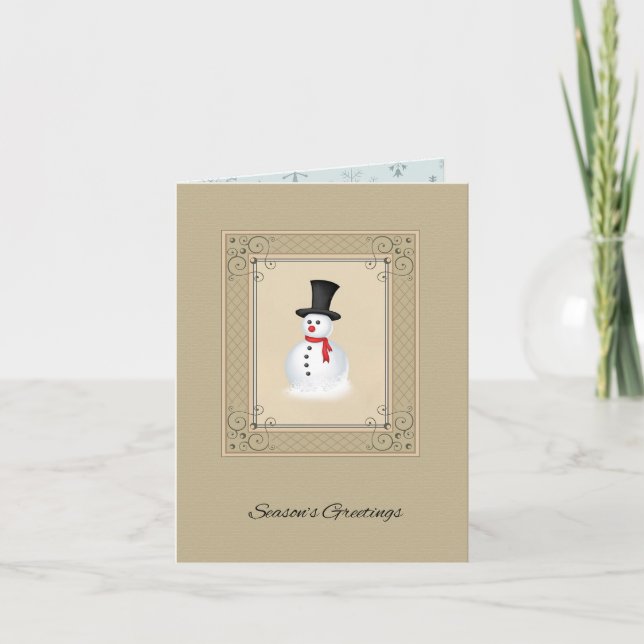 Vintage Snowman Christmas Card (Front)