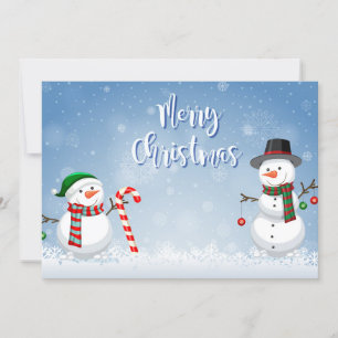 Vintage Snowman Christmas Holiday Card