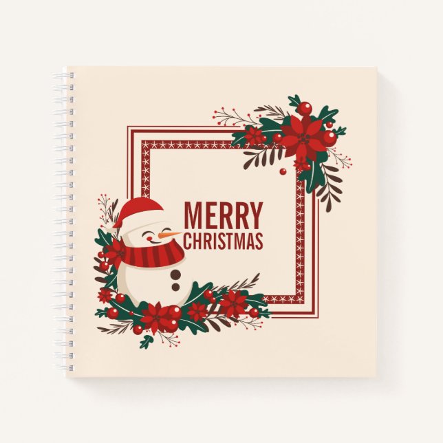 Vintage Snowman Christmas Holiday | Notebook (Front)