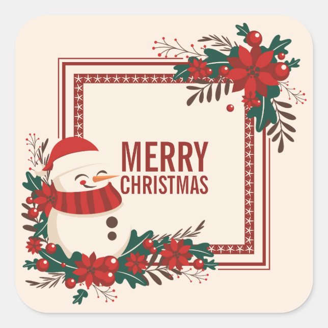 Vintage Snowman Christmas Holiday | Sticker (Front)