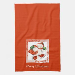 Vintage Snowman Christmas Kitchen Towel